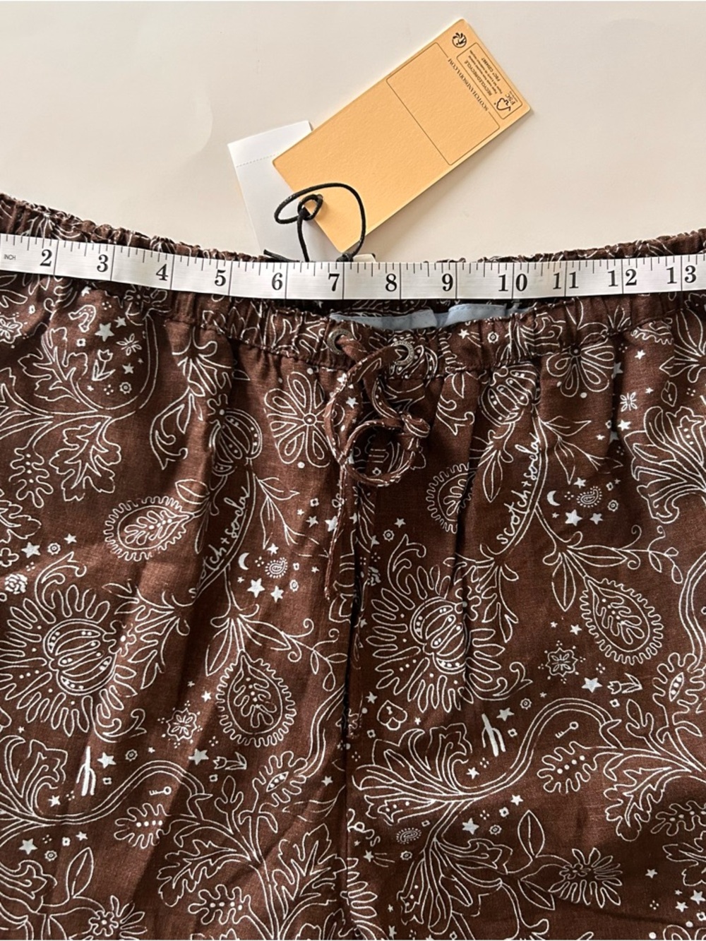 Scotch & Soda Linen Lounge Pants Pull On All over print brown Women’s Medium - Picture 7 of 8
